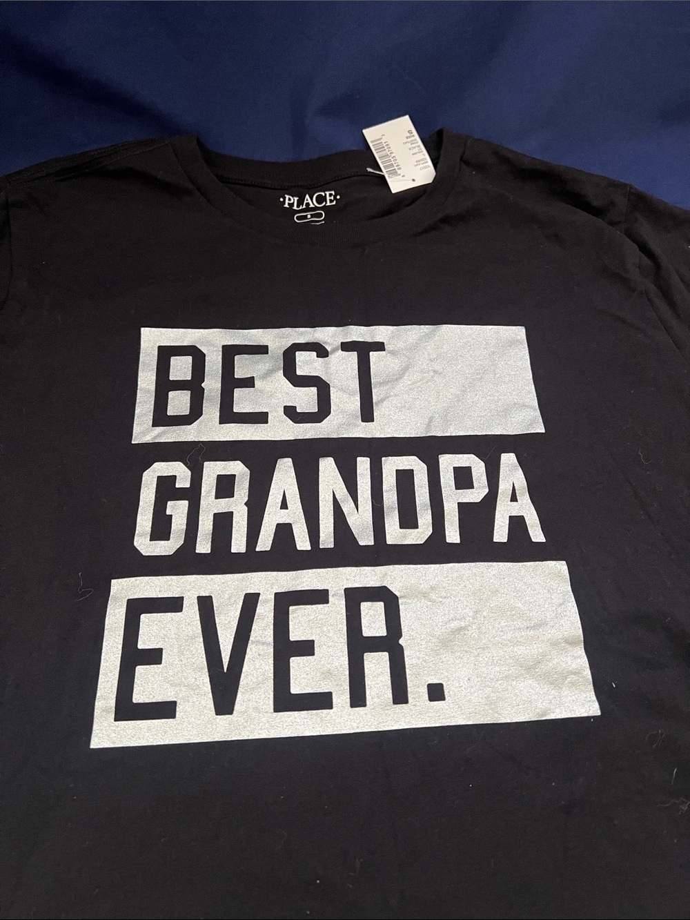 The Children's Place Black Tee with Silver 'Best Grandpa Ever' Graphic